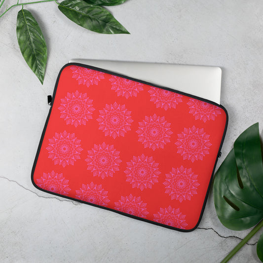 Mandala Logo Orange Pink Laptop Sleeve