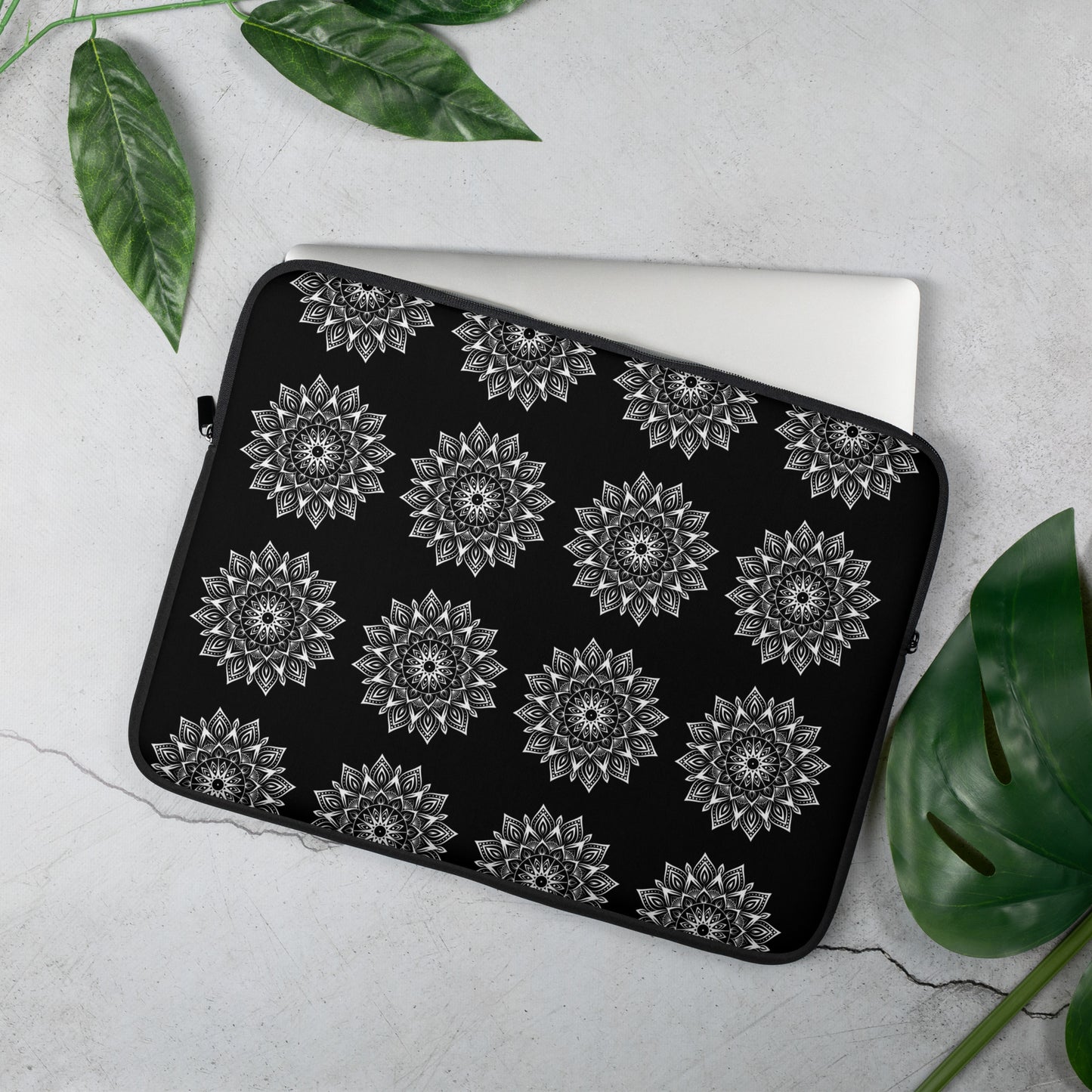 Mandala Logo Monochrome Laptop Sleeve