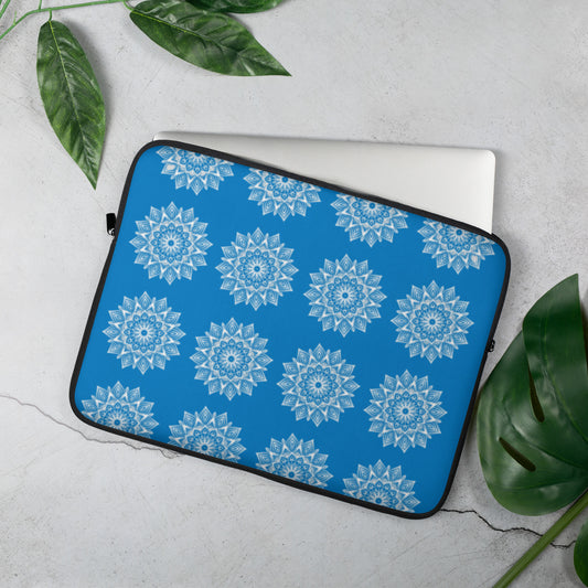 Rainbow Mandala Logo Blue Laptop Sleeve