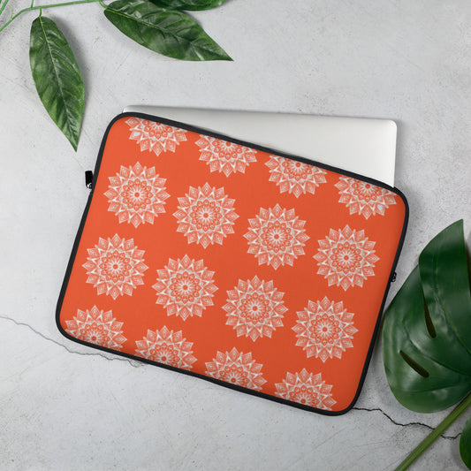 Rainbow Mandala Logo Orange Laptop Sleeve