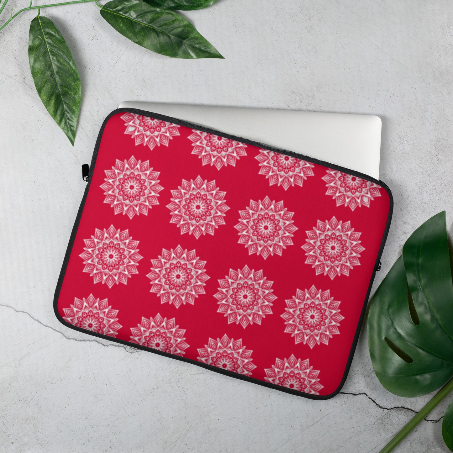 Rainbow Mandala Logo Red Laptop Sleeve