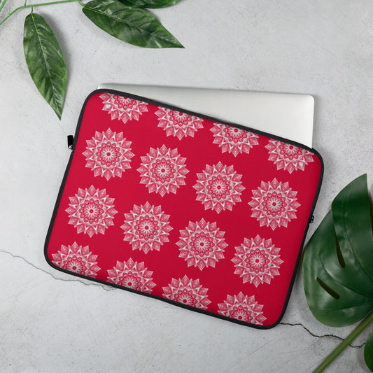 Rainbow Mandala Logo Red Laptop Sleeve