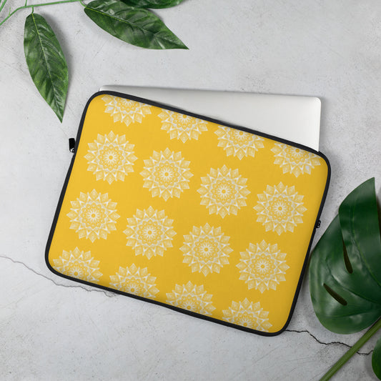 Rainbow Mandala Logo Yellow Laptop Sleeve