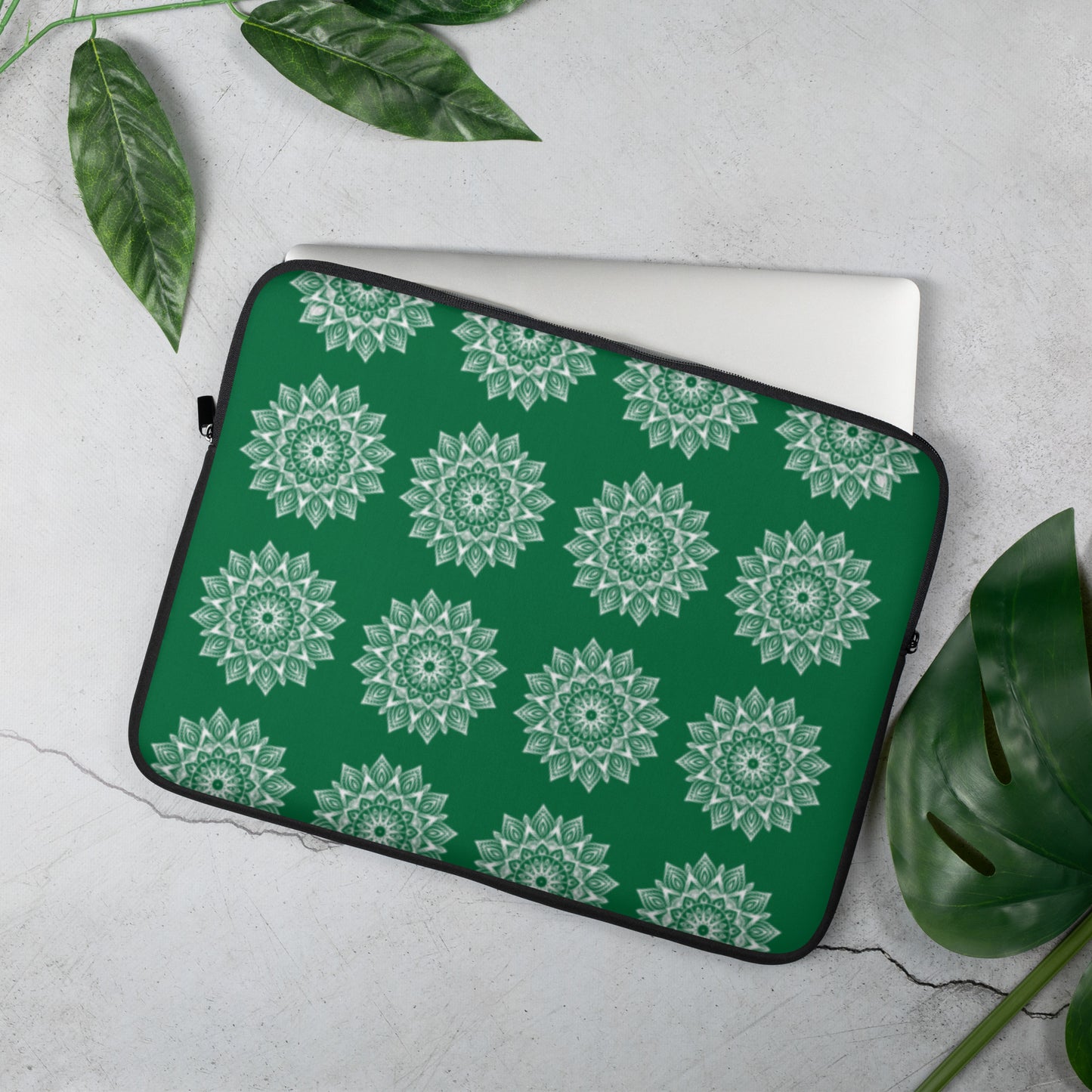 Rainbow Mandala Logo Green Laptop Sleeve