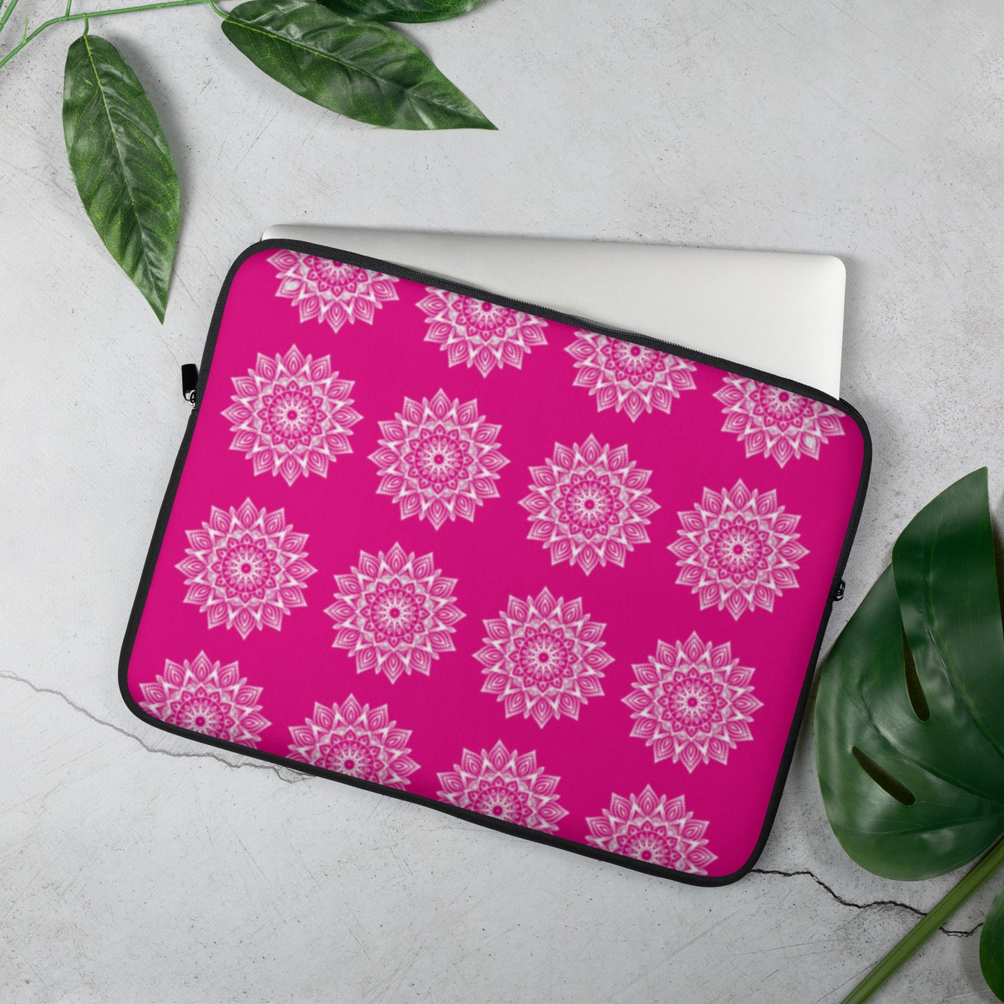 Rainbow Mandala Logo Pink Laptop Sleeve