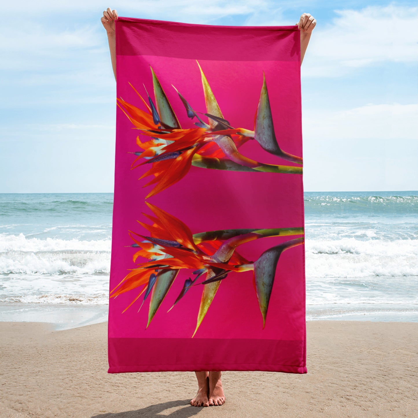 Florescence Pink Paradise Beach Towel