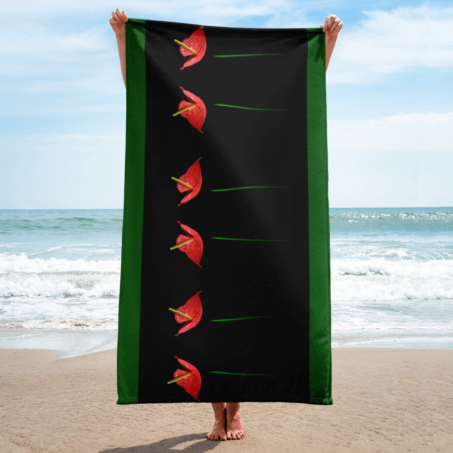 Florescence Evening Elegance Green Towel