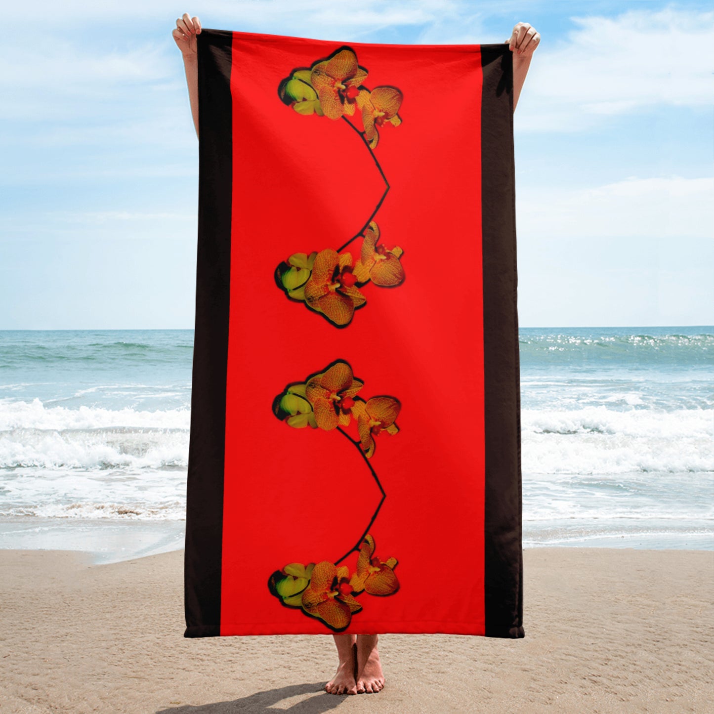 Florescence Raging Red Orchid Towel