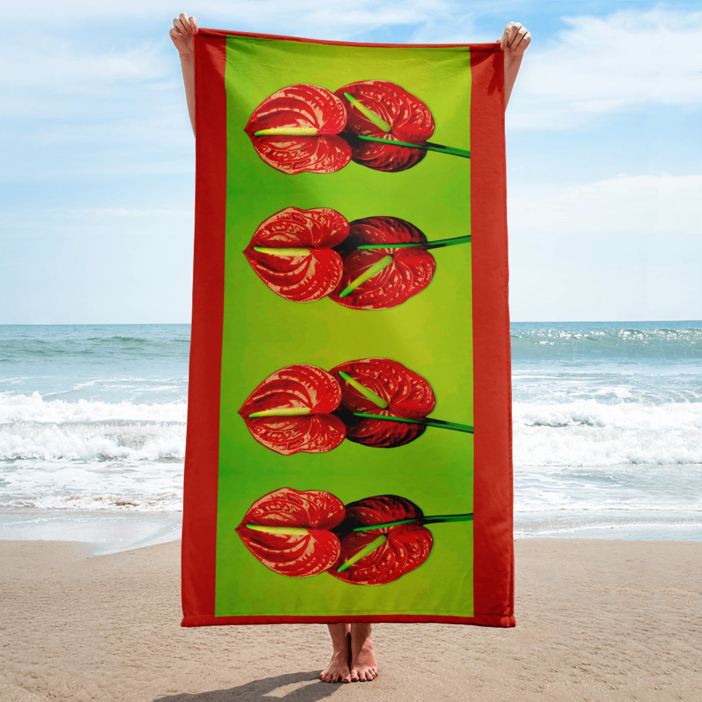 Florescence Rouge Anthurium Towel