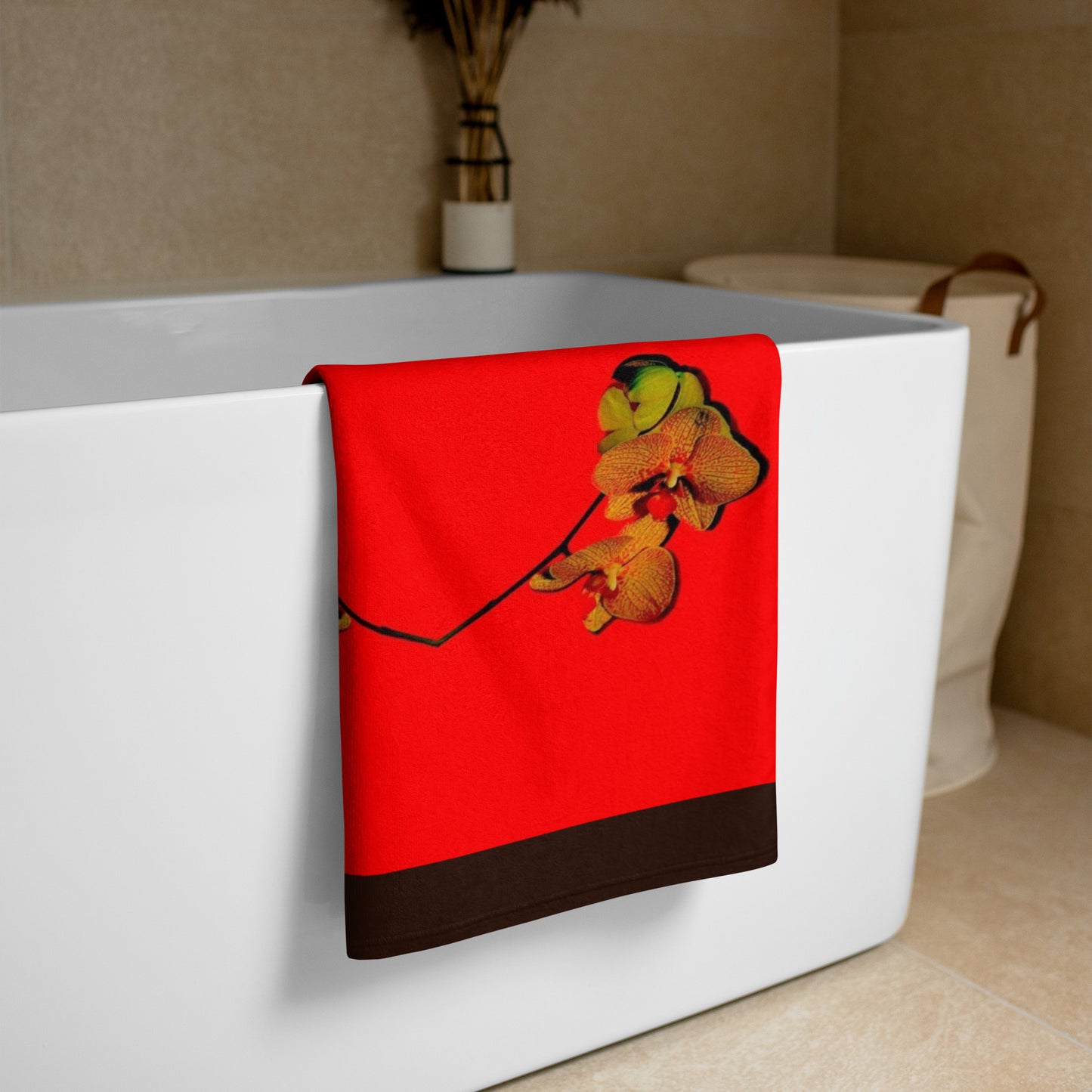 Florescence Raging Red Orchid Towel