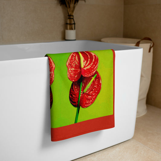 Florescence Rouge Anthurium Towel