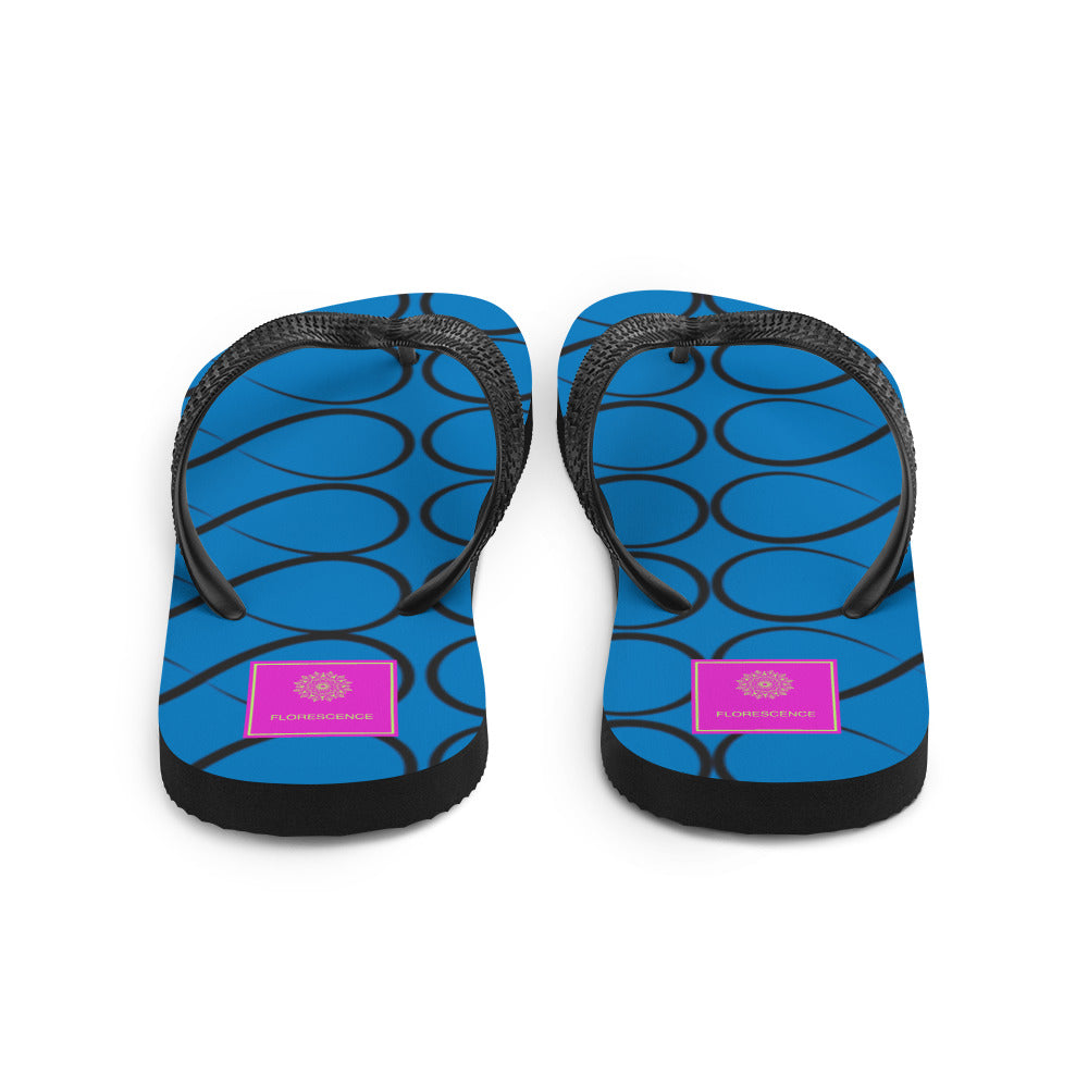 Royal Blue and Black Infinity  Flip-Flops