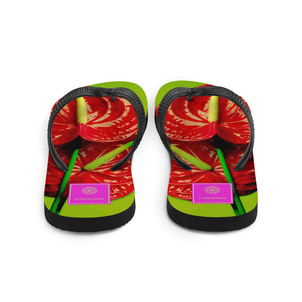 Florescence Rouge Anthurium  Flip-Flops