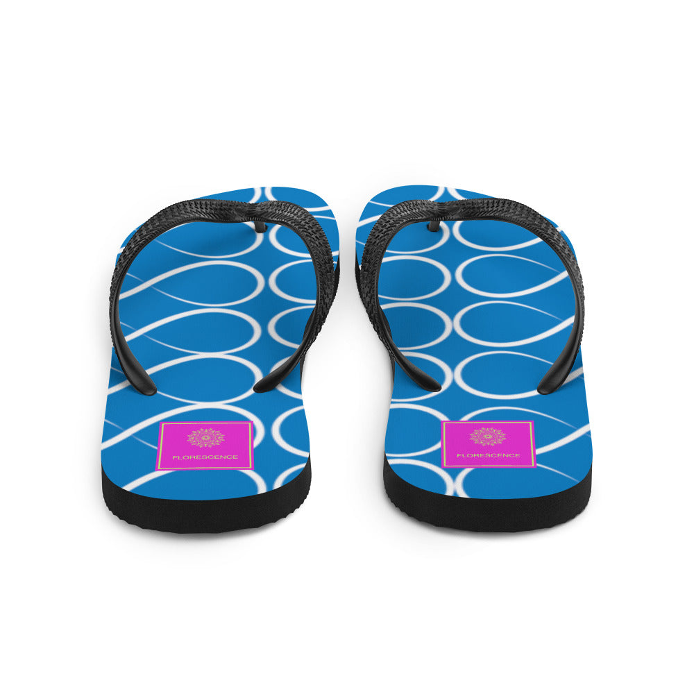 Royal Blue and White Infinity Flip-Flops