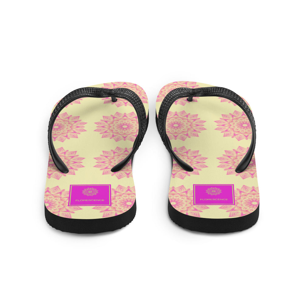 Mandala Logo Lemon Pink Flip-Flops