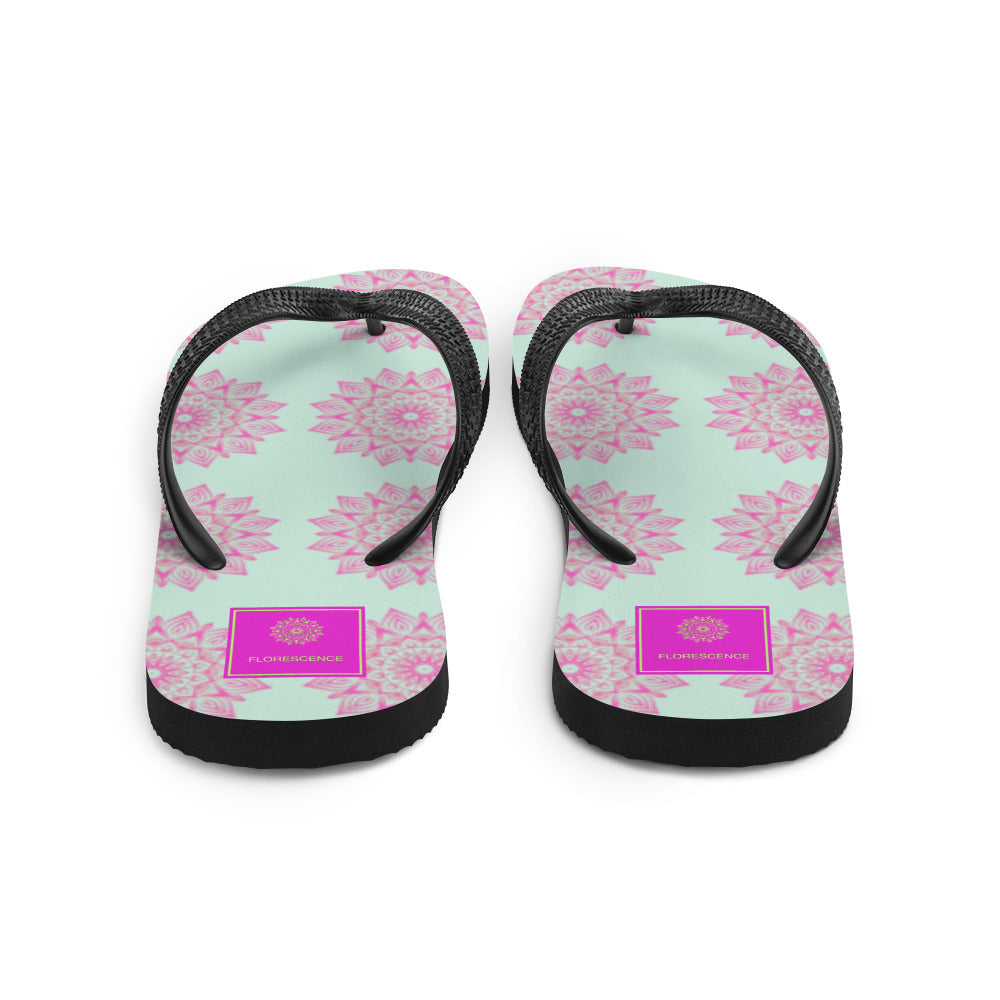 Mandala Logo Mint Pink Flip-Flops