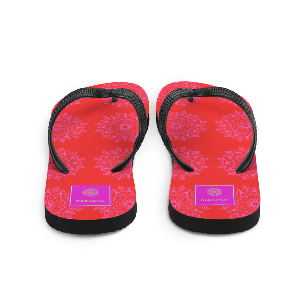 Mandala Logo Orange Pink Flip-Flops