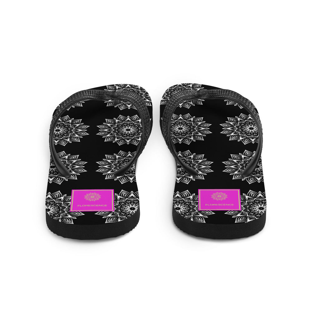 Mandala Logo Monochrome Flip-Flops