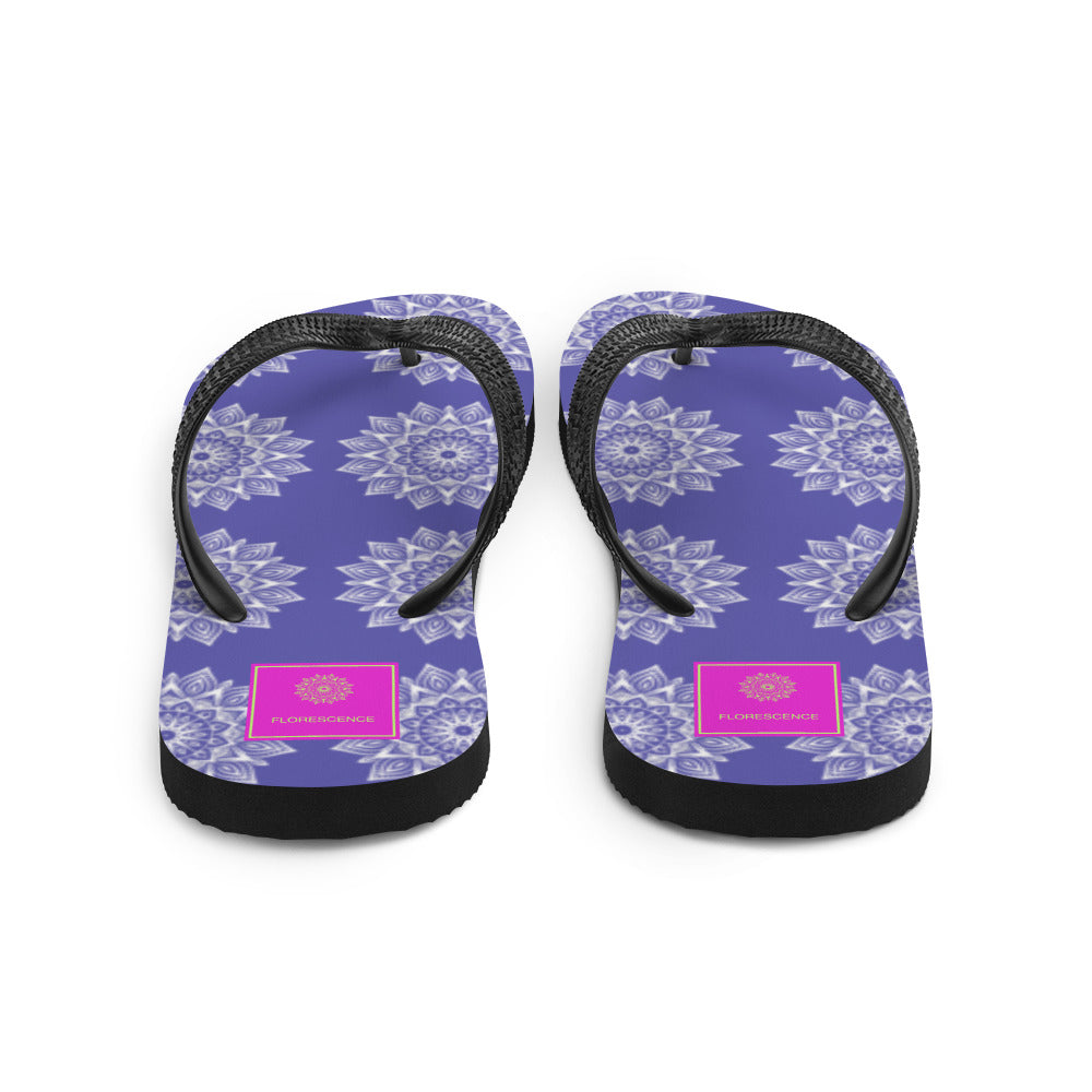 Rainbow Mandala Logo Purple Flip-Flops