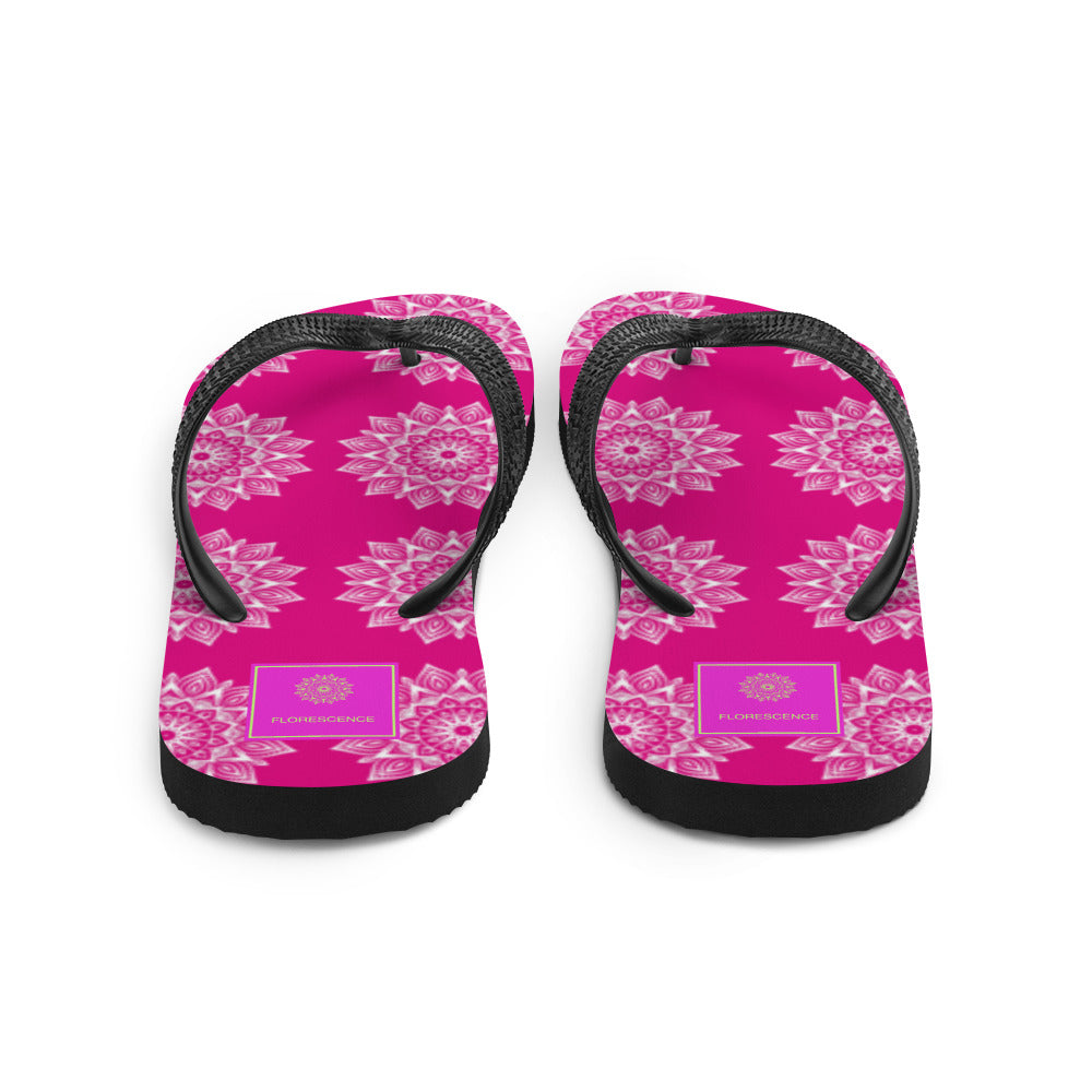 Rainbow Mandala Logo Pink Flip-Flops