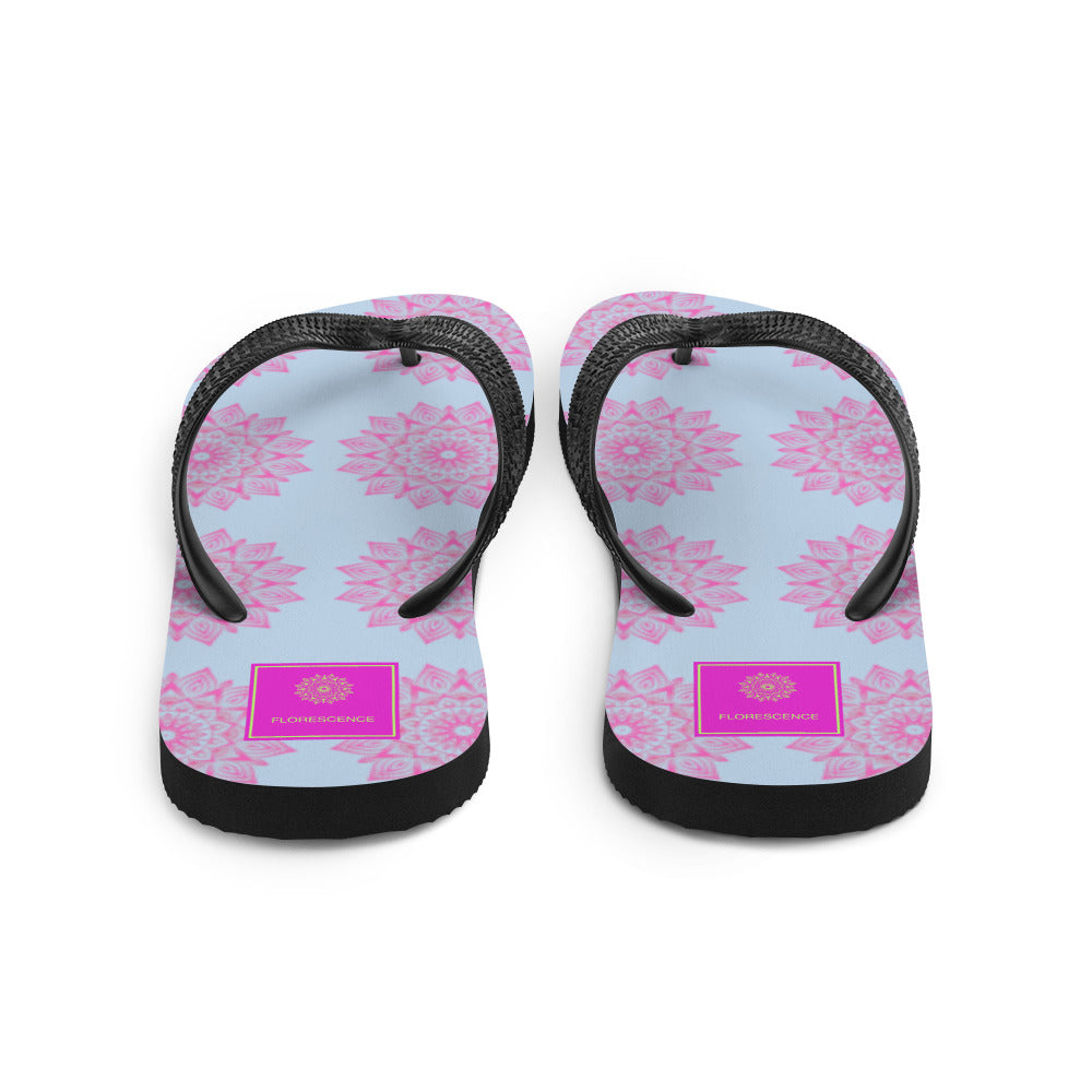 Mandala Logo Blue Pink Flip-Flops