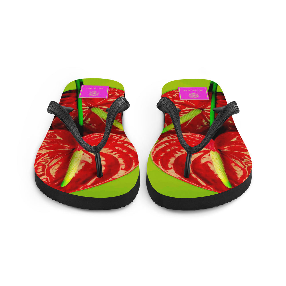 Florescence Rouge Anthurium  Flip-Flops