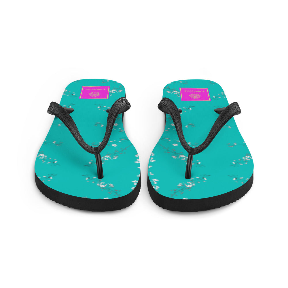 Spring Blossom Turquoise Flip-Flops