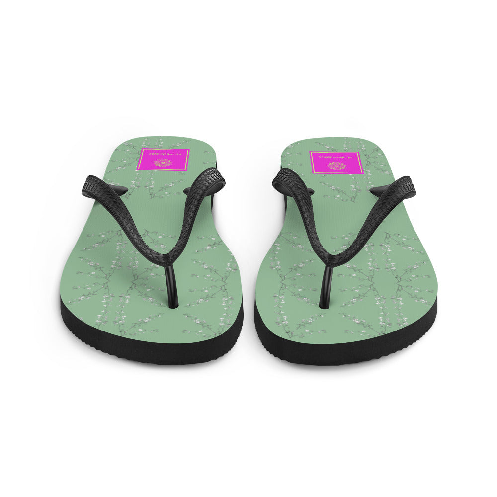 Spring Blossom Sage Flip-Flops