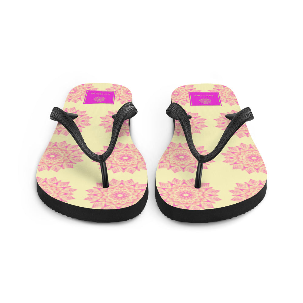 Mandala Logo Lemon Pink Flip-Flops