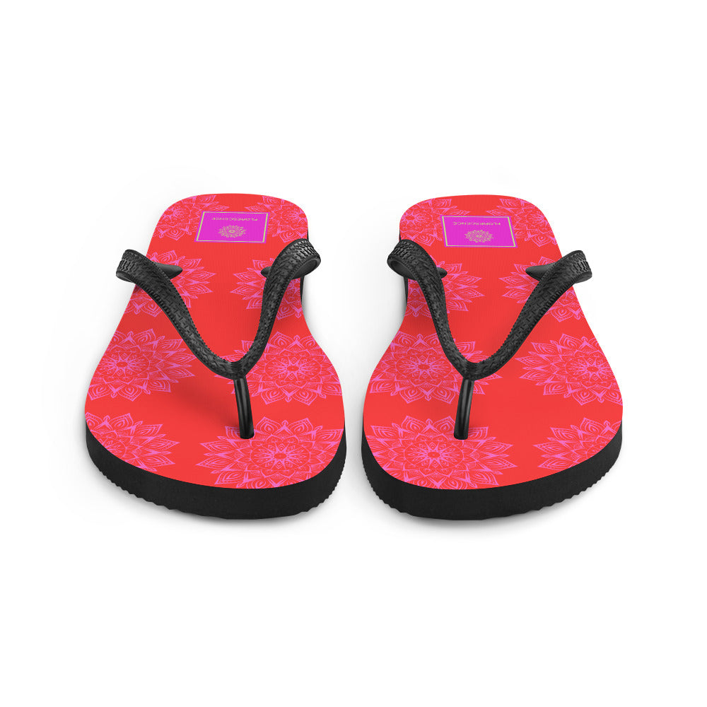 Mandala Logo Orange Pink Flip-Flops