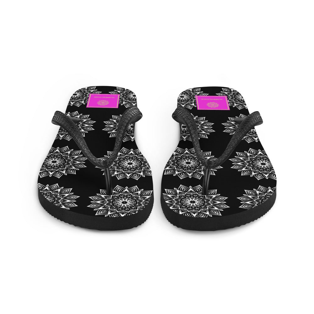 Mandala Logo Monochrome Flip-Flops