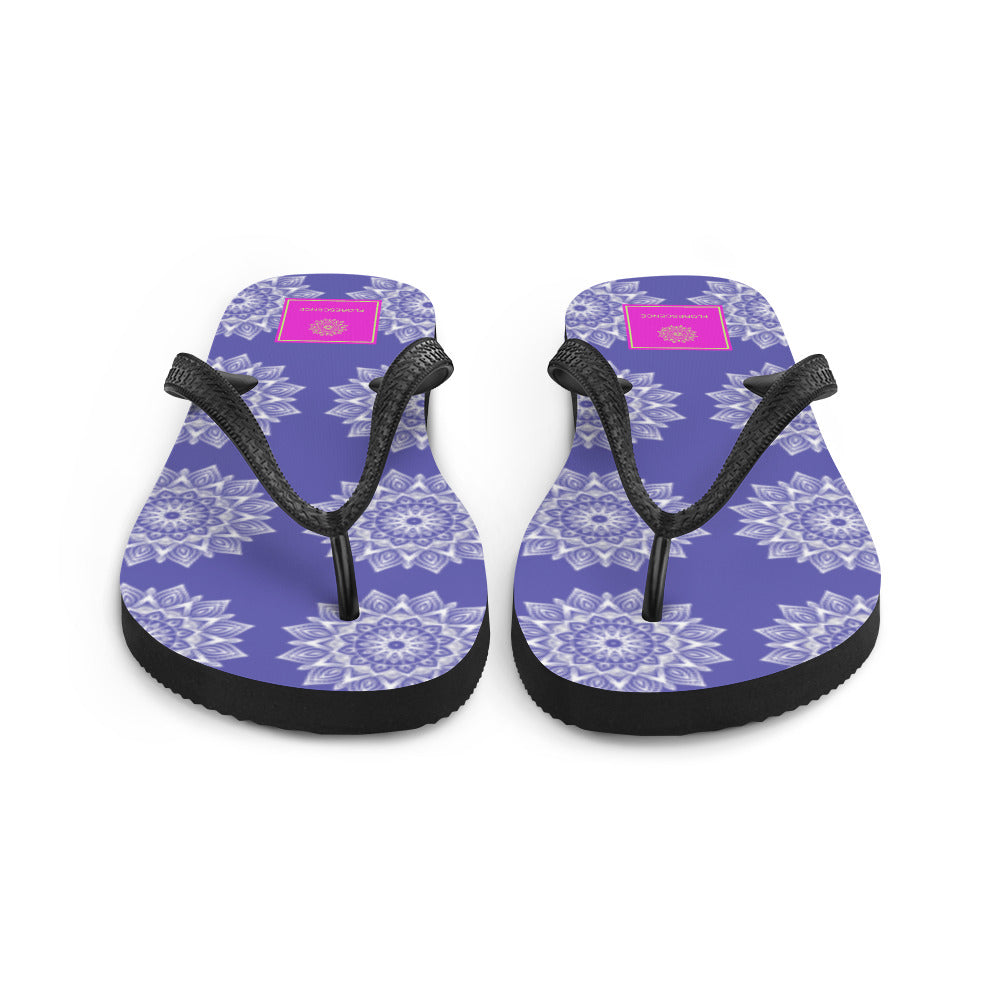 Rainbow Mandala Logo Purple Flip-Flops