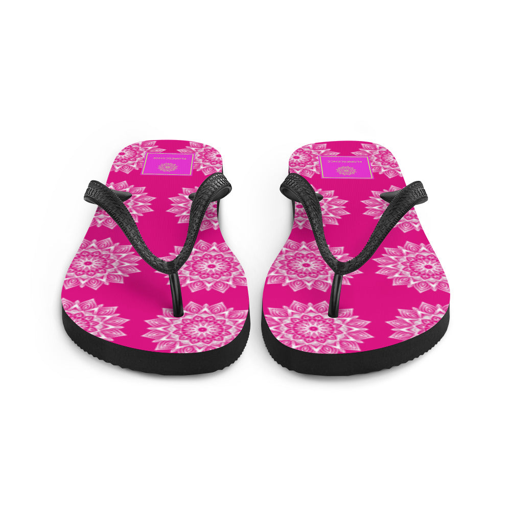 Rainbow Mandala Logo Pink Flip-Flops