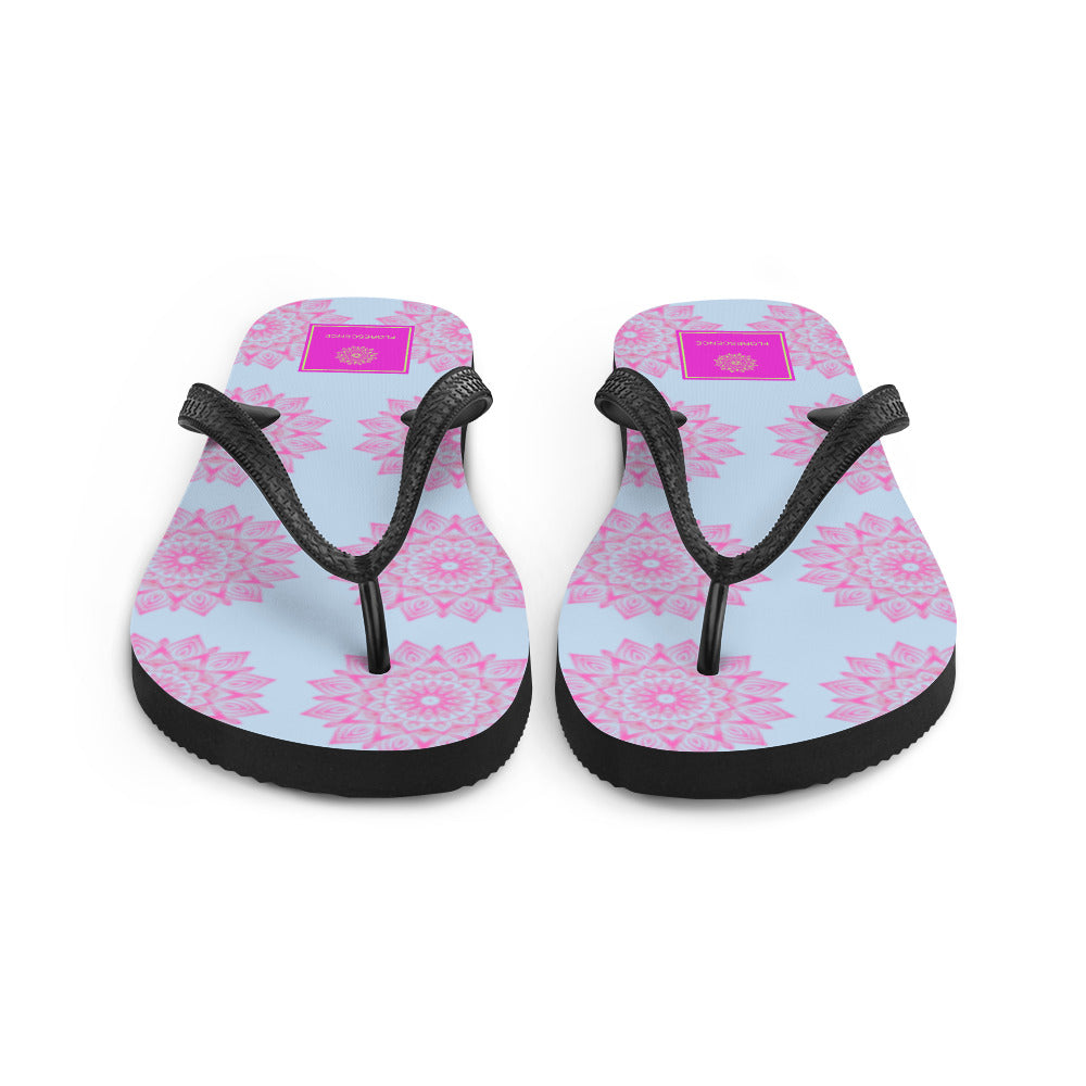 Mandala Logo Blue Pink Flip-Flops