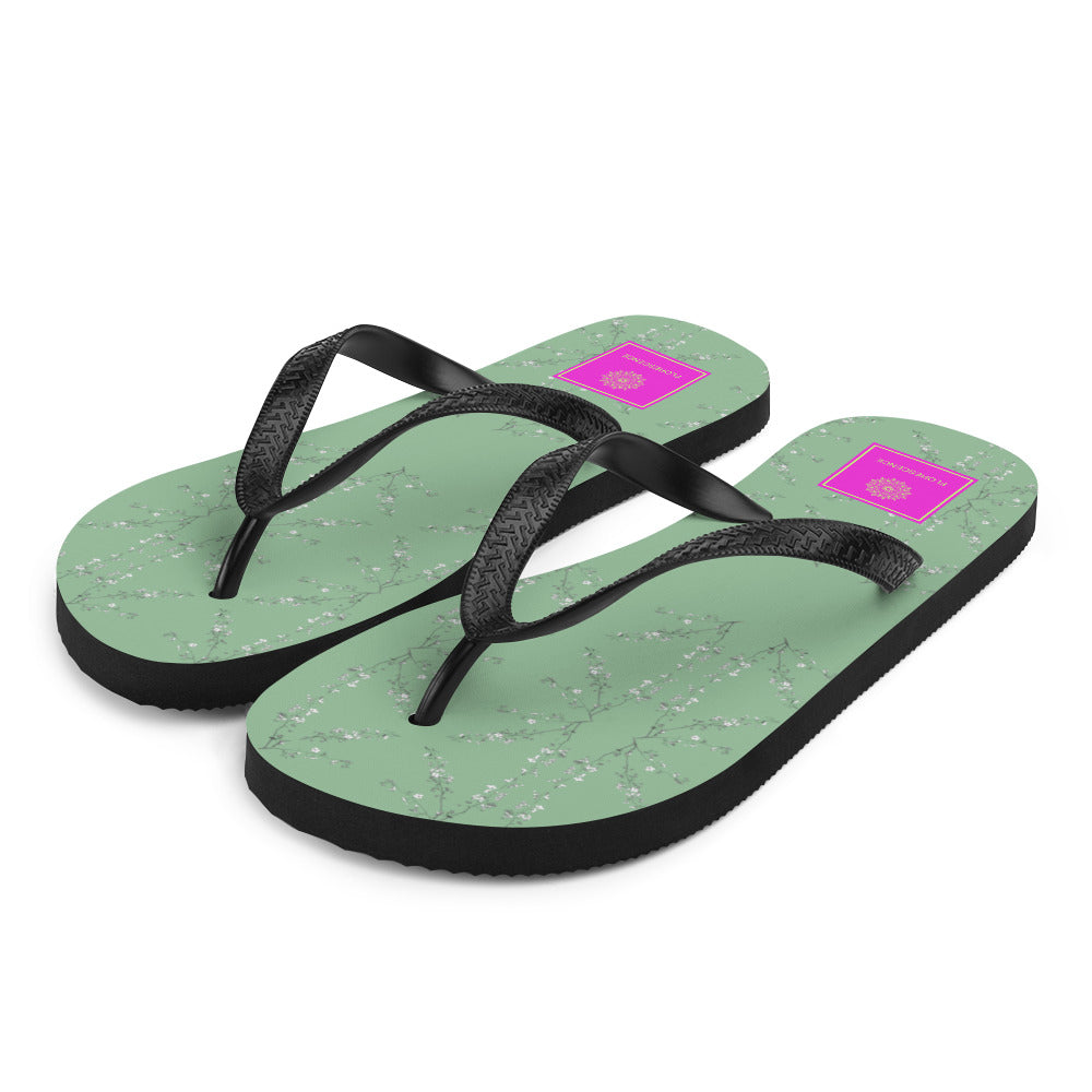 Spring Blossom Sage Flip-Flops