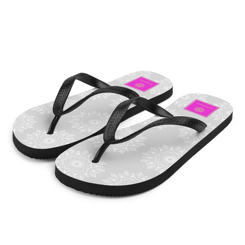 Mandala Logo Grey Flip-Flops