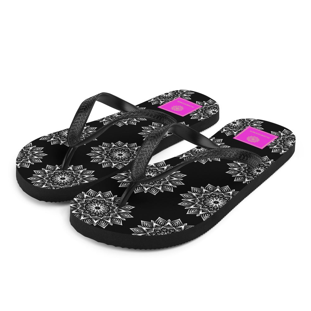 Mandala Logo Monochrome Flip-Flops