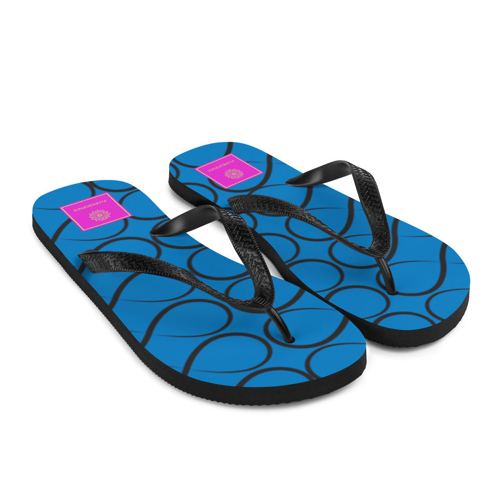 Royal Blue and Black Infinity  Flip-Flops