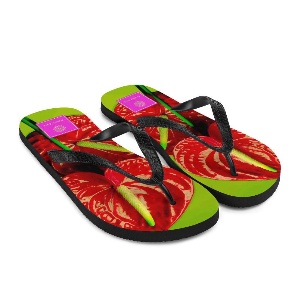 Florescence Rouge Anthurium  Flip-Flops