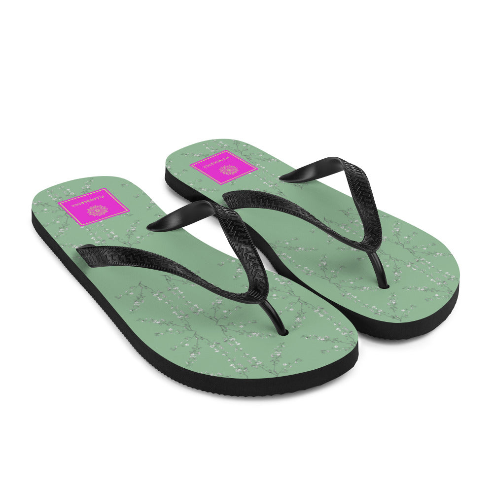 Spring Blossom Sage Flip-Flops