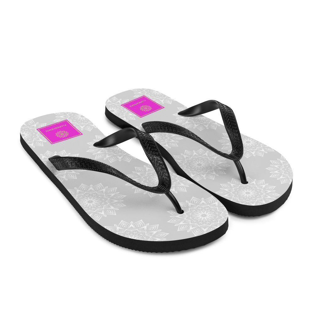 Mandala Logo Grey Flip-Flops