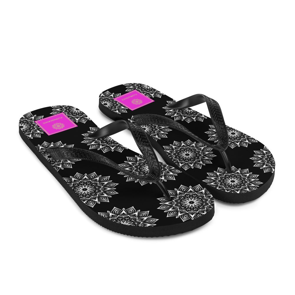 Mandala Logo Monochrome Flip-Flops