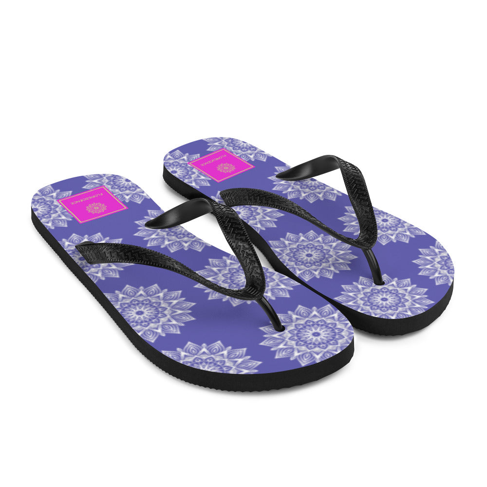 Rainbow Mandala Logo Purple Flip-Flops