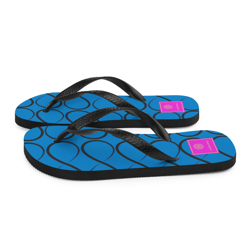 Royal Blue and Black Infinity  Flip-Flops