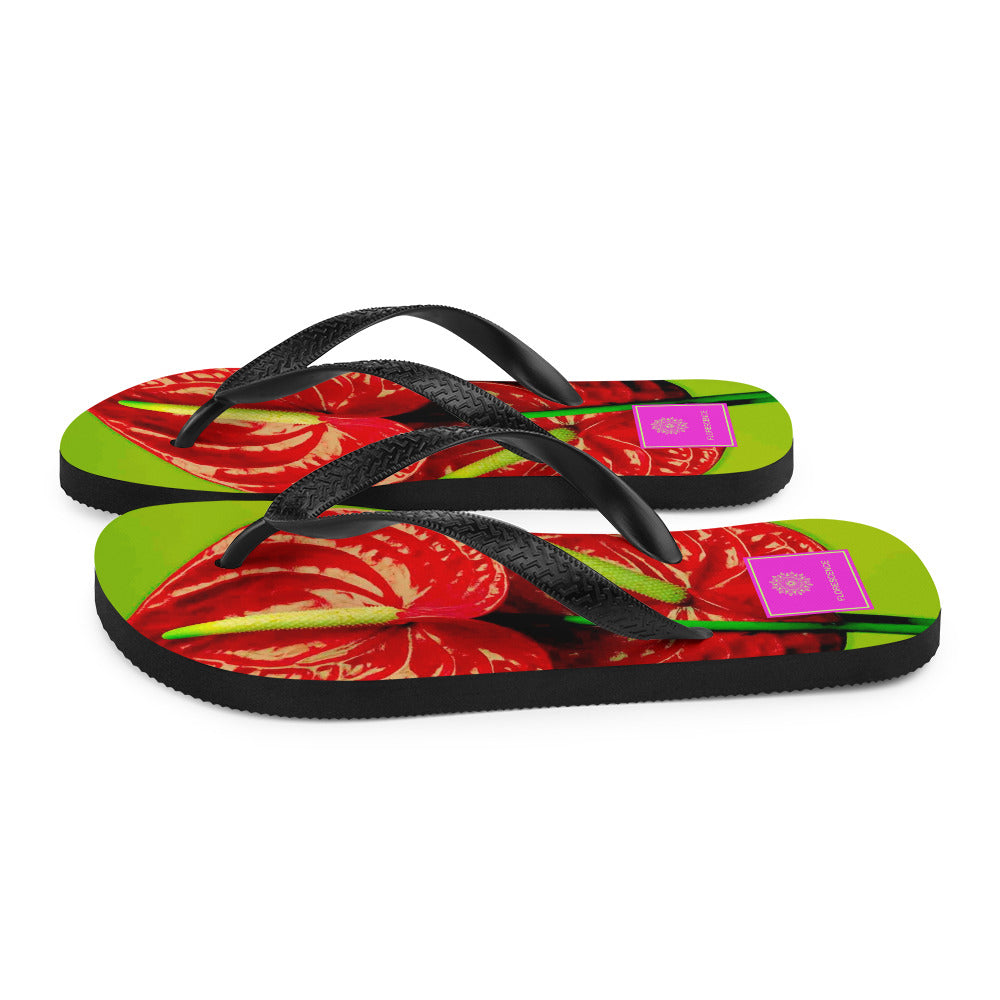 Florescence Rouge Anthurium  Flip-Flops