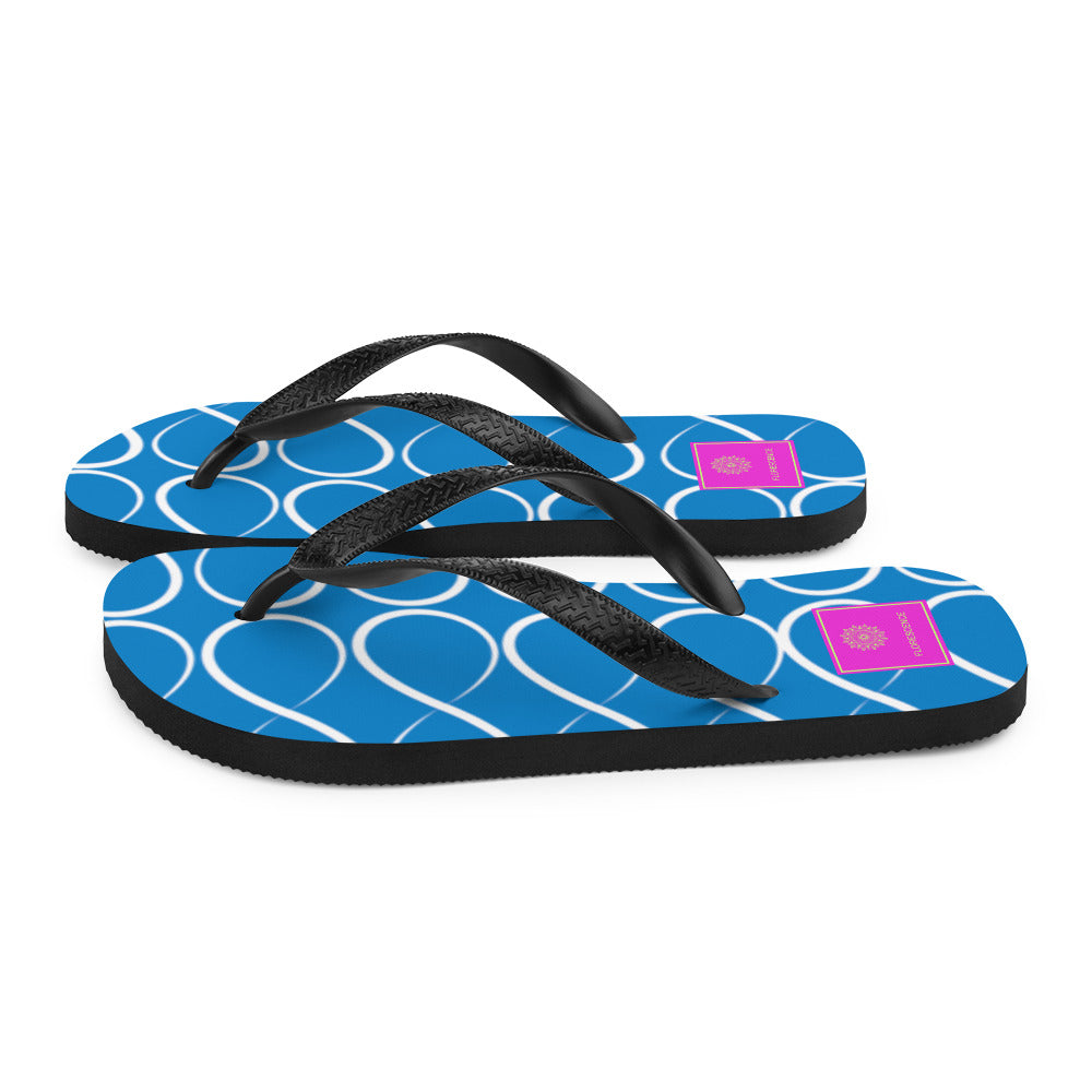 Royal Blue and White Infinity Flip-Flops