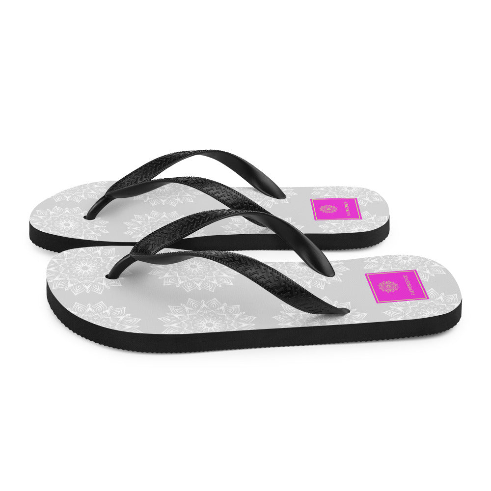 Mandala Logo Grey Flip-Flops