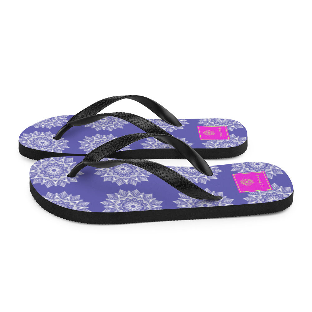 Rainbow Mandala Logo Purple Flip-Flops