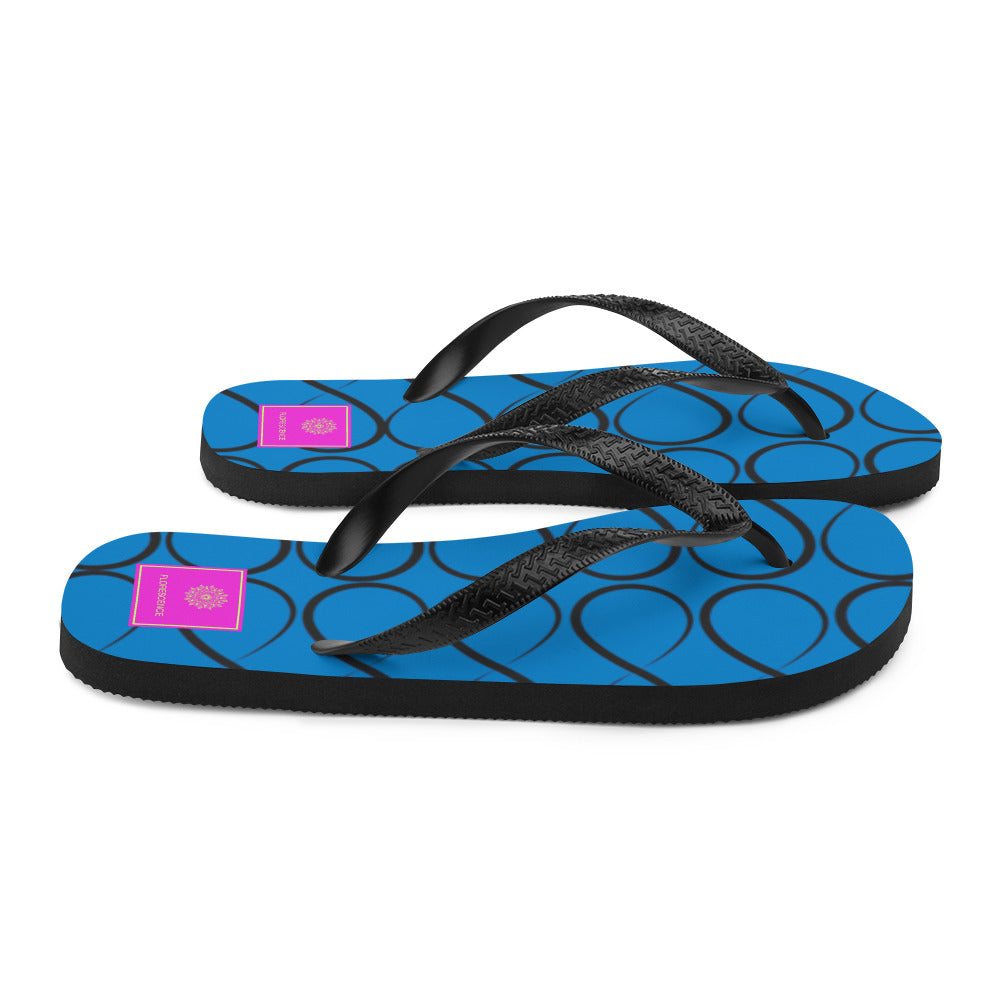 Royal Blue and Black Infinity  Flip-Flops