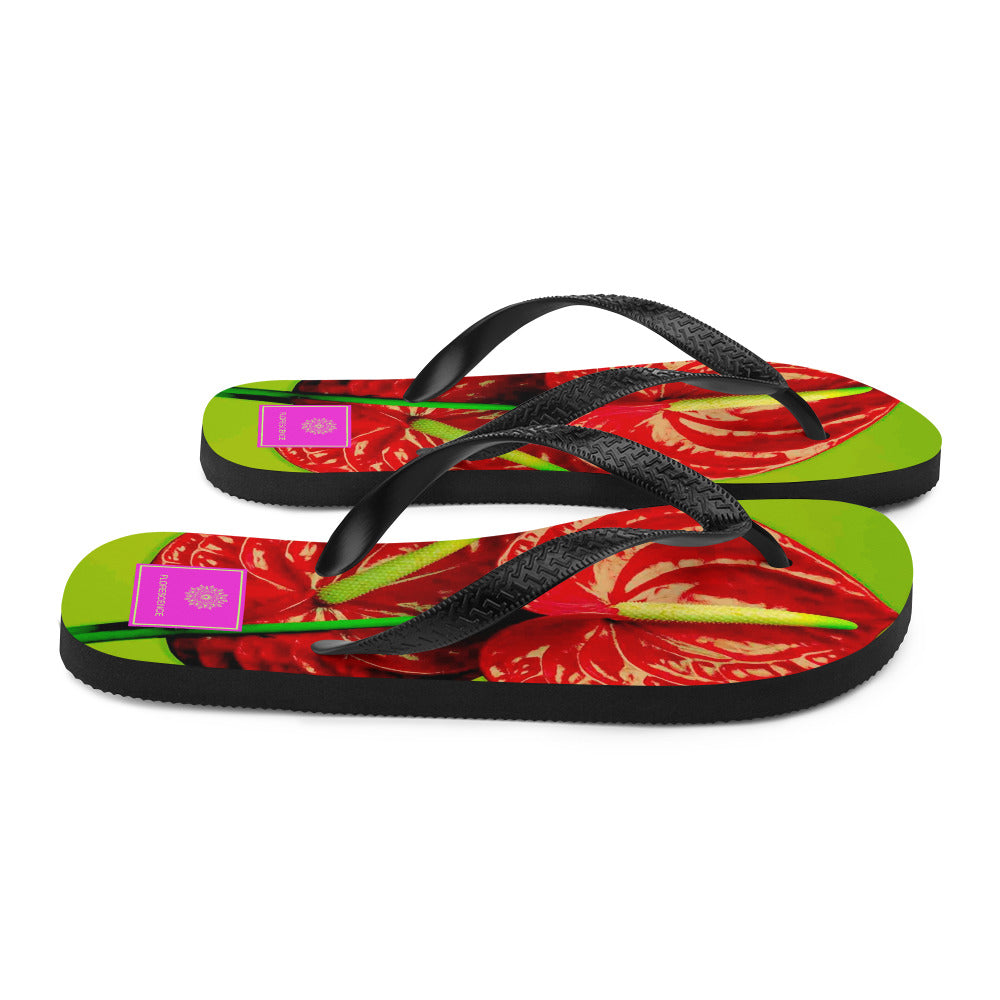 Florescence Rouge Anthurium  Flip-Flops